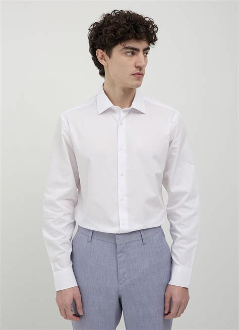 prada camicia bottoni schiena|Camicia In Cotone Stretch Bianco .